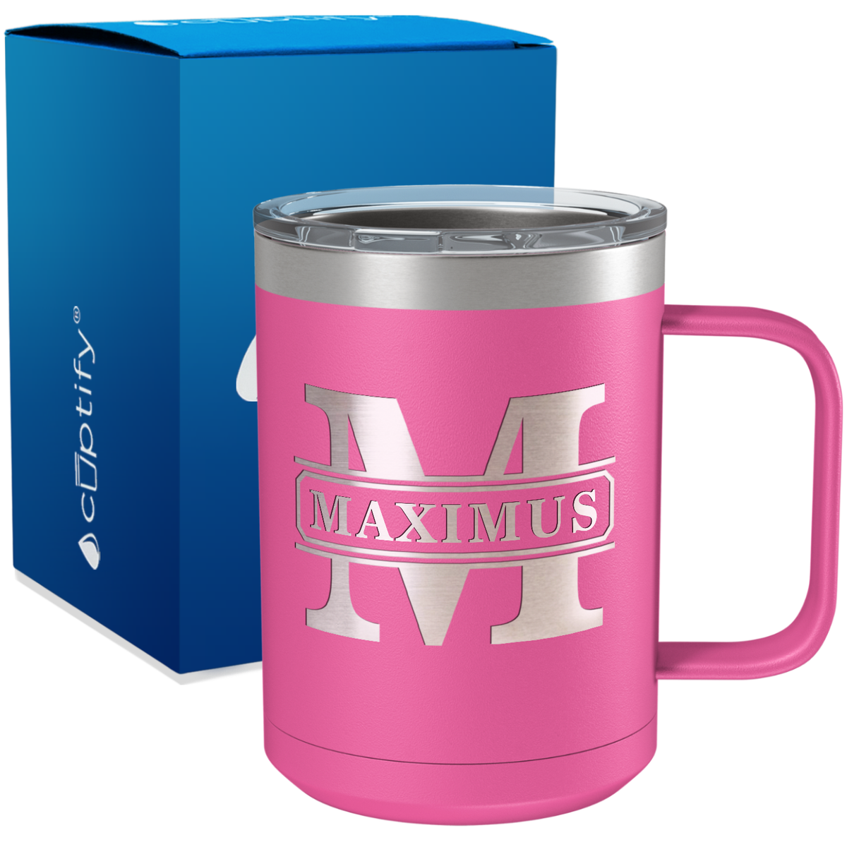 Personalized Vintage Block Engraved on 15oz Coffee Mug