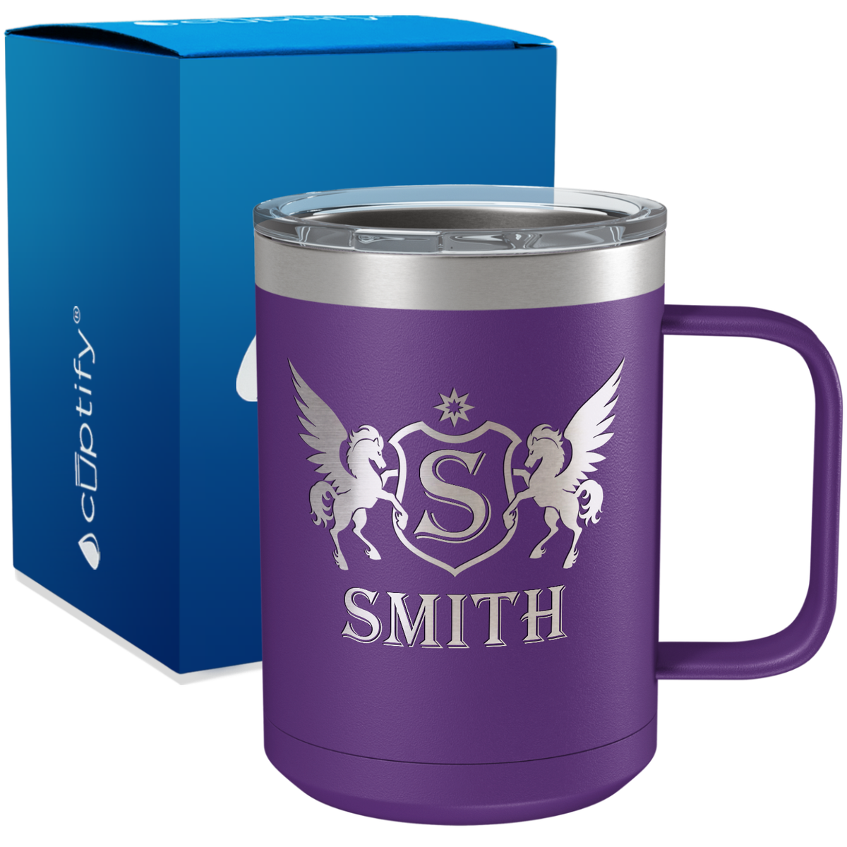 Personalized Pegasus Engraved on 15oz Coffee Mug