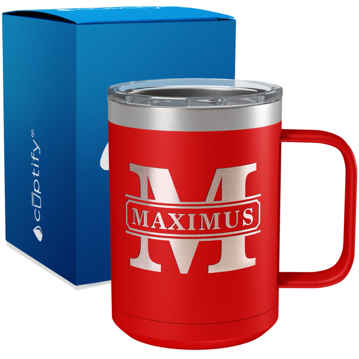 Personalized Vintage Block Engraved on 15oz Coffee Mug