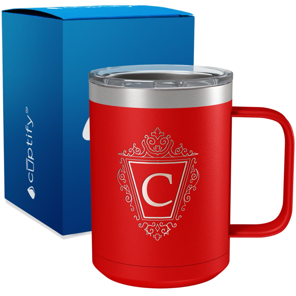 Personalized Classic Crest Engraved on 15oz Coffee Mug