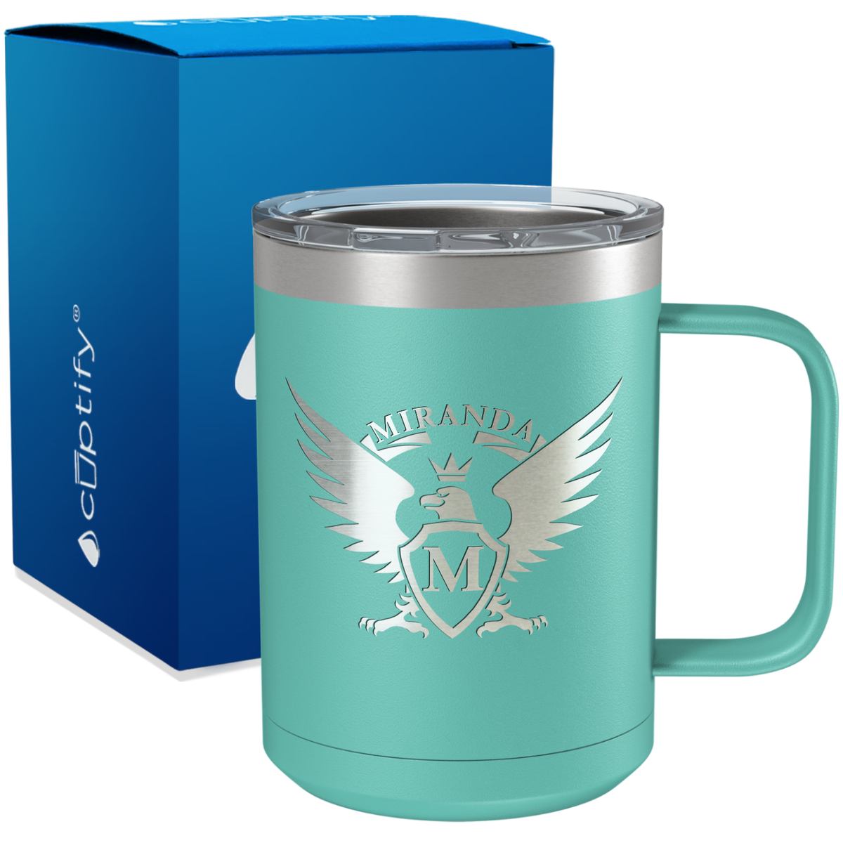 Personalized Eagle Engraved on 15oz Coffee Mug
