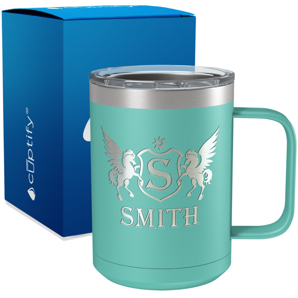 Personalized Pegasus Engraved on 15oz Coffee Mug