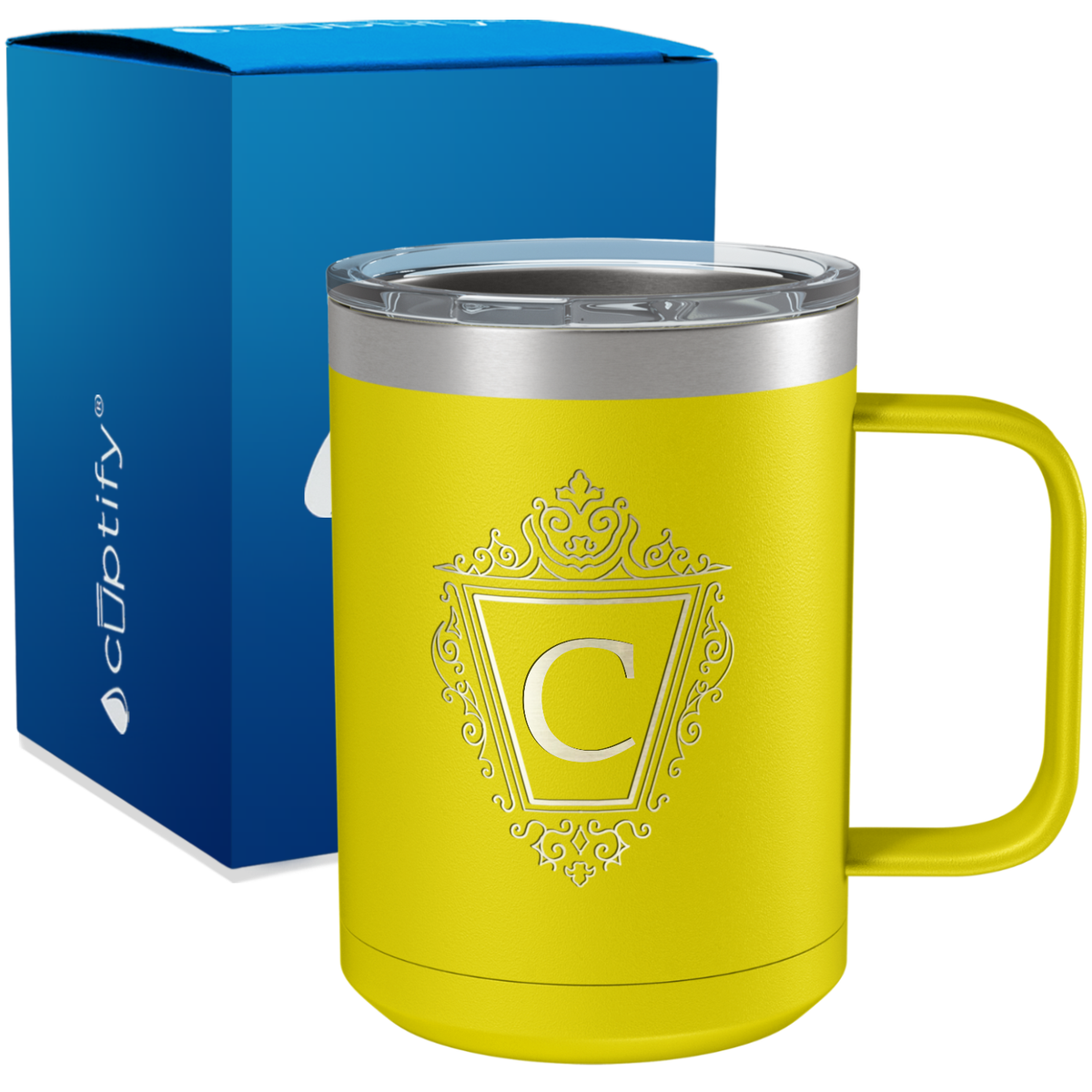 Personalized Classic Crest Engraved on 15oz Coffee Mug