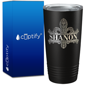 Personalized Fleur de Lis Engraved on 20oz Tumbler