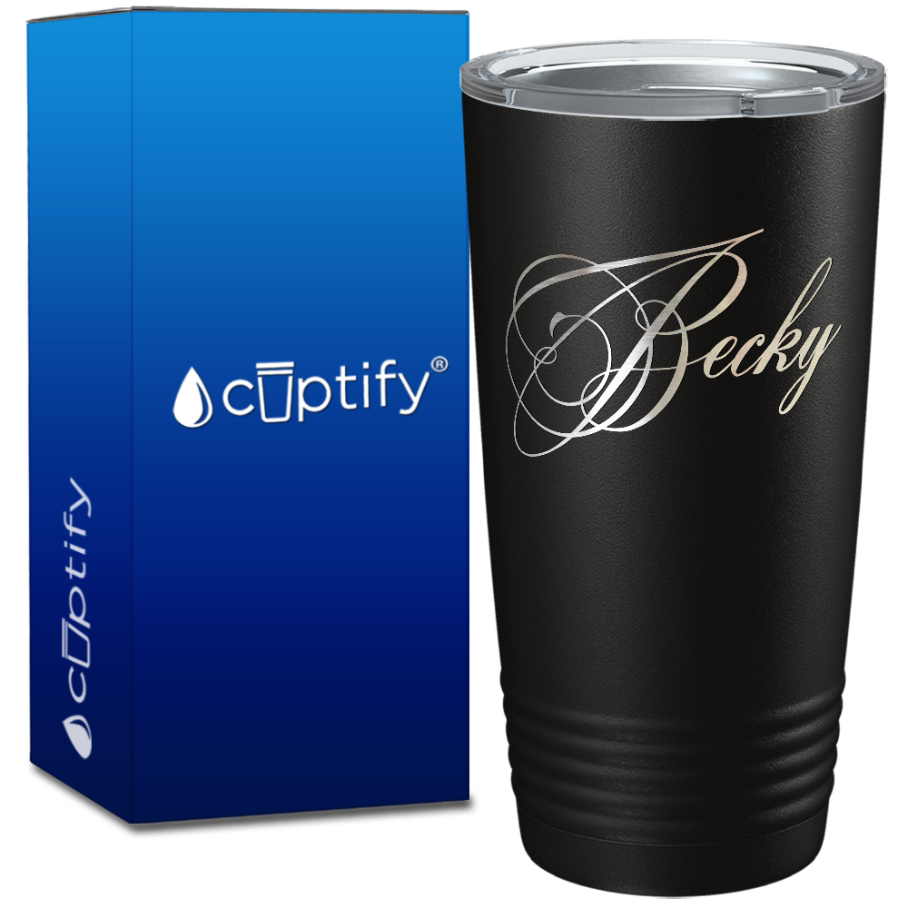 Personalized Decorative Script on 20oz Tumbler