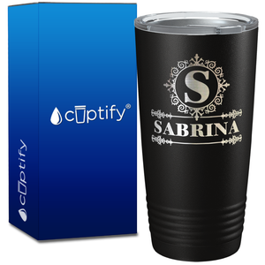 Personalized Ultramodern Initial and Name on 20oz Tumbler