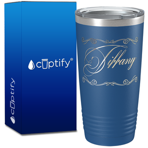 Personalized Scroll Script Engraved on 20oz Tumbler