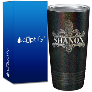 Personalized Fleur de Lis Engraved on 20oz Tumbler