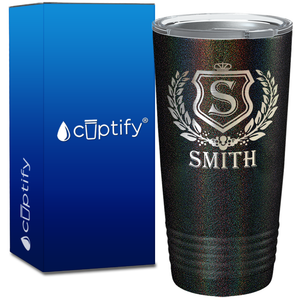 Personalized Monogram Initial Badge Engraved on 20oz Tumbler