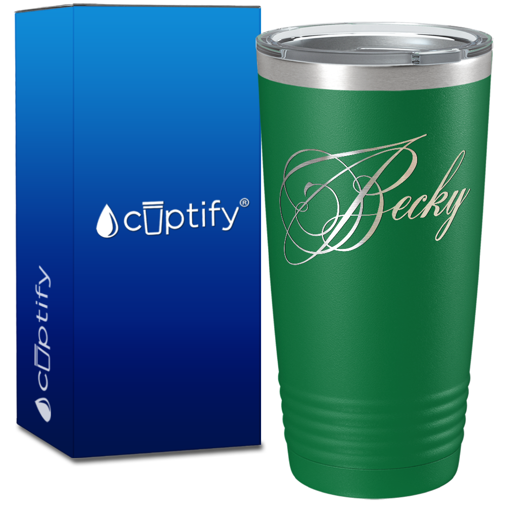 Personalized Decorative Script on 20oz Tumbler