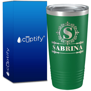 Personalized Ultramodern Initial and Name on 20oz Tumbler