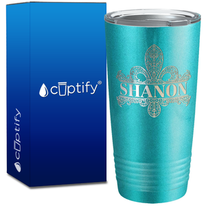 Personalized Fleur de Lis Engraved on 20oz Tumbler