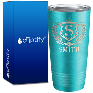 Personalized Monogram Initial Badge Engraved on 20oz Tumbler