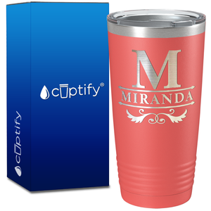 Personalized Initial Style Engraved on 20oz Tumbler