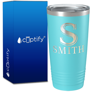 Personalized Monogram Initial and Name on 20oz Tumbler