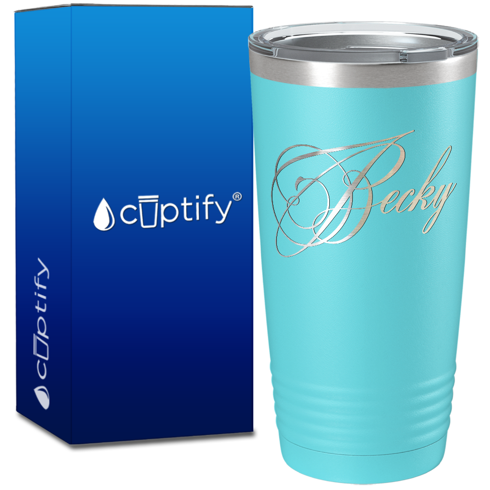 Personalized Decorative Script on 20oz Tumbler