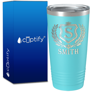 Personalized Monogram Initial Badge Engraved on 20oz Tumbler