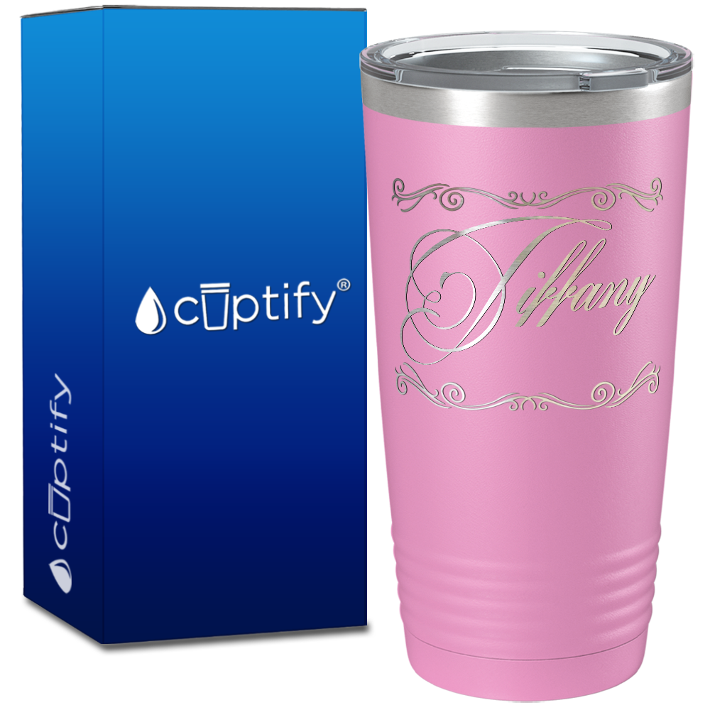Personalized Scroll Script Engraved on 20oz Tumbler