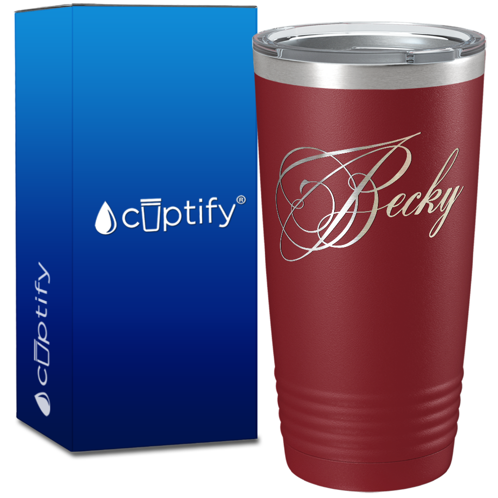 Personalized Decorative Script on 20oz Tumbler