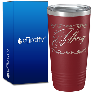 Personalized Scroll Script Engraved on 20oz Tumbler