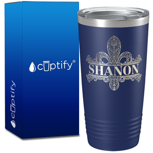 Personalized Fleur de Lis Engraved on 20oz Tumbler