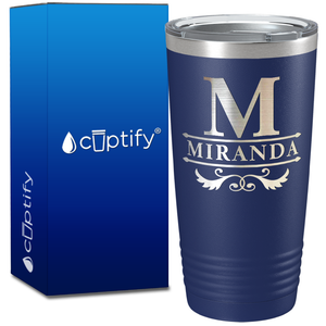 Personalized Initial Style Engraved on 20oz Tumbler