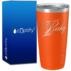 Personalized Decorative Script on 20oz Tumbler