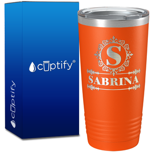 Personalized Ultramodern Initial and Name on 20oz Tumbler