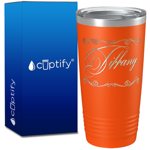 Personalized Scroll Script Engraved on 20oz Tumbler