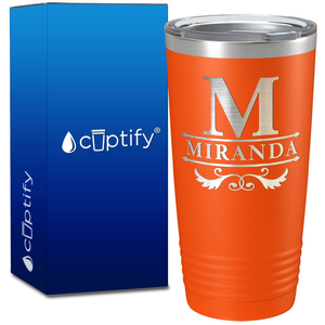 Personalized Initial Style Engraved on 20oz Tumbler