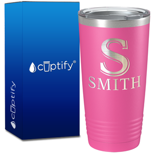 Personalized Monogram Initial and Name on 20oz Tumbler