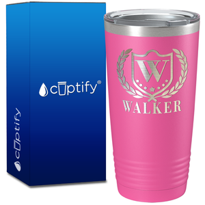 Personalized Monogram with Laurels Engraved on 20oz Tumbler