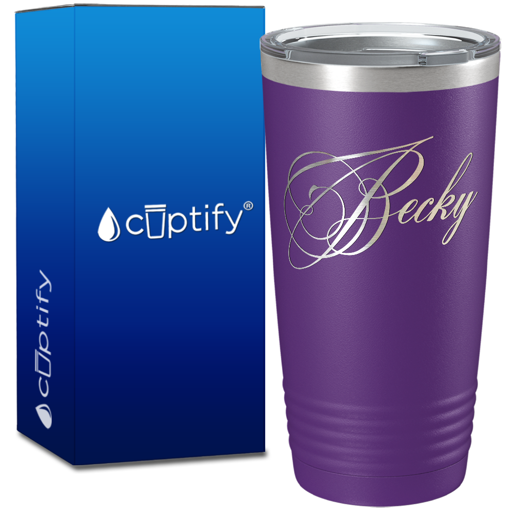 Personalized Decorative Script on 20oz Tumbler