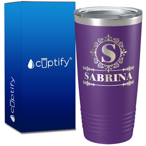 Personalized Ultramodern Initial and Name on 20oz Tumbler