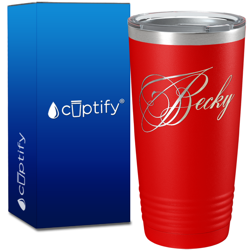Personalized Decorative Script on 20oz Tumbler