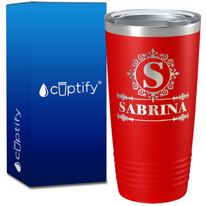 Personalized Ultramodern Initial and Name on 20oz Tumbler