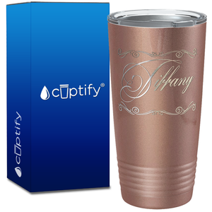 Personalized Scroll Script Engraved on 20oz Tumbler