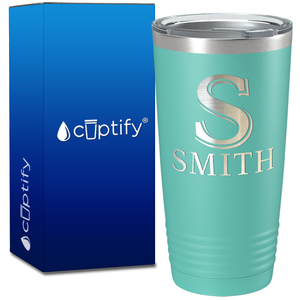 Personalized Monogram Initial and Name on 20oz Tumbler