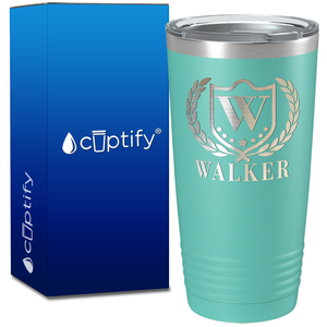 Personalized Monogram with Laurels Engraved on 20oz Tumbler