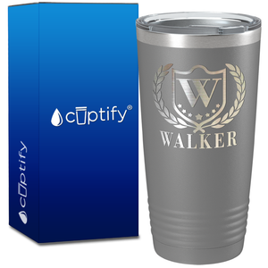 Personalized Monogram with Laurels Engraved on 20oz Tumbler