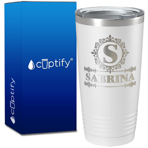 Personalized Ultramodern Initial and Name on 20oz Tumbler