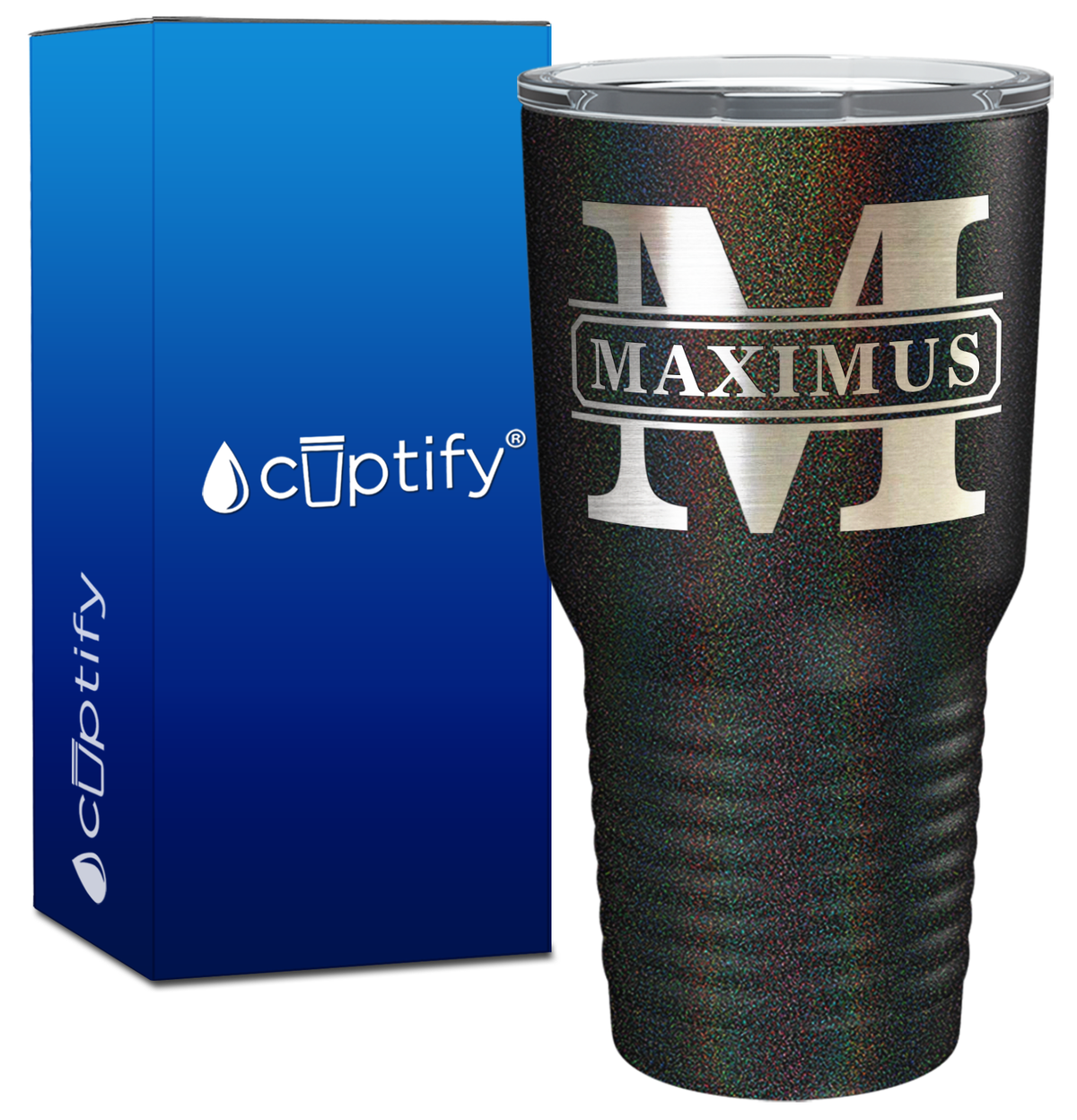 Personalized Vintage Block Engraved on 30oz Tumbler