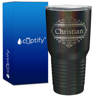 Personalized Crest Border Engraved on 30oz Tumbler
