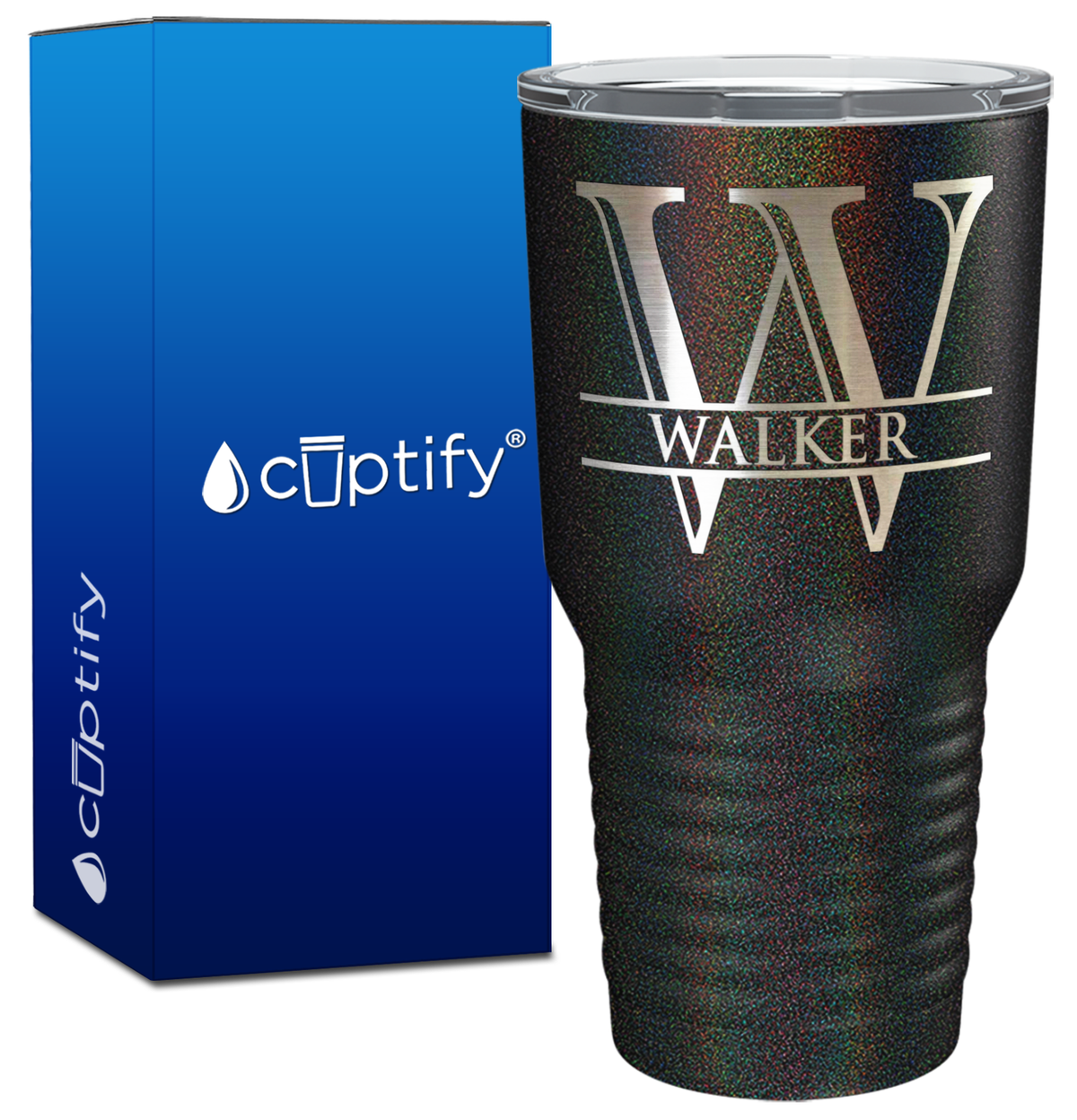 Personalized Split Script Engraved on 30oz Tumbler