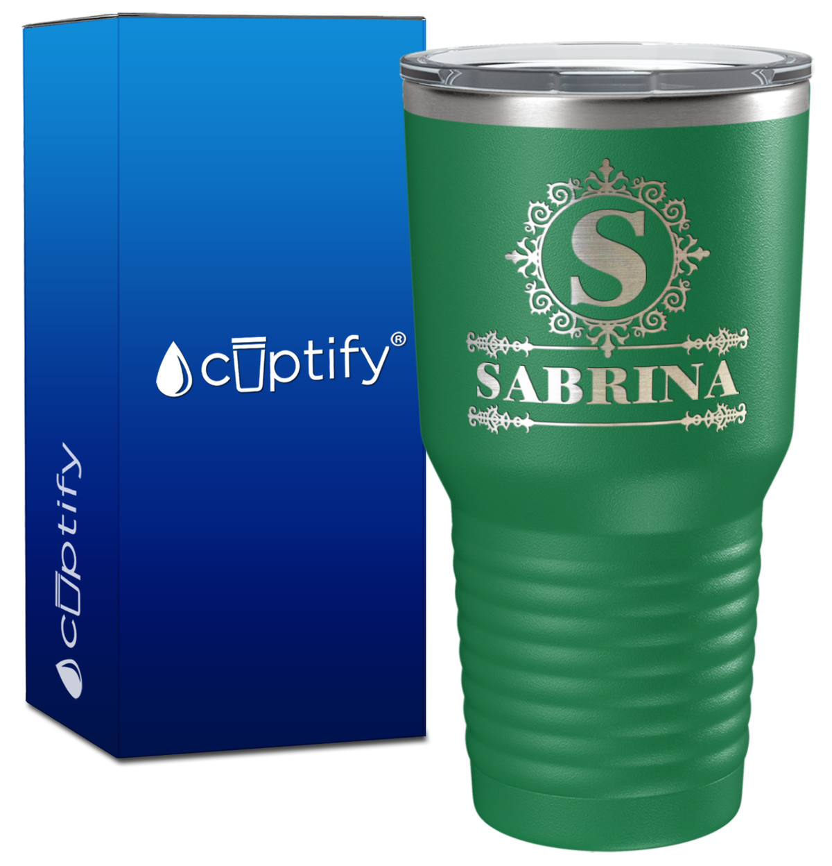 Personalized Ultramodern Initial and Name Engraved on 30oz Tumbler