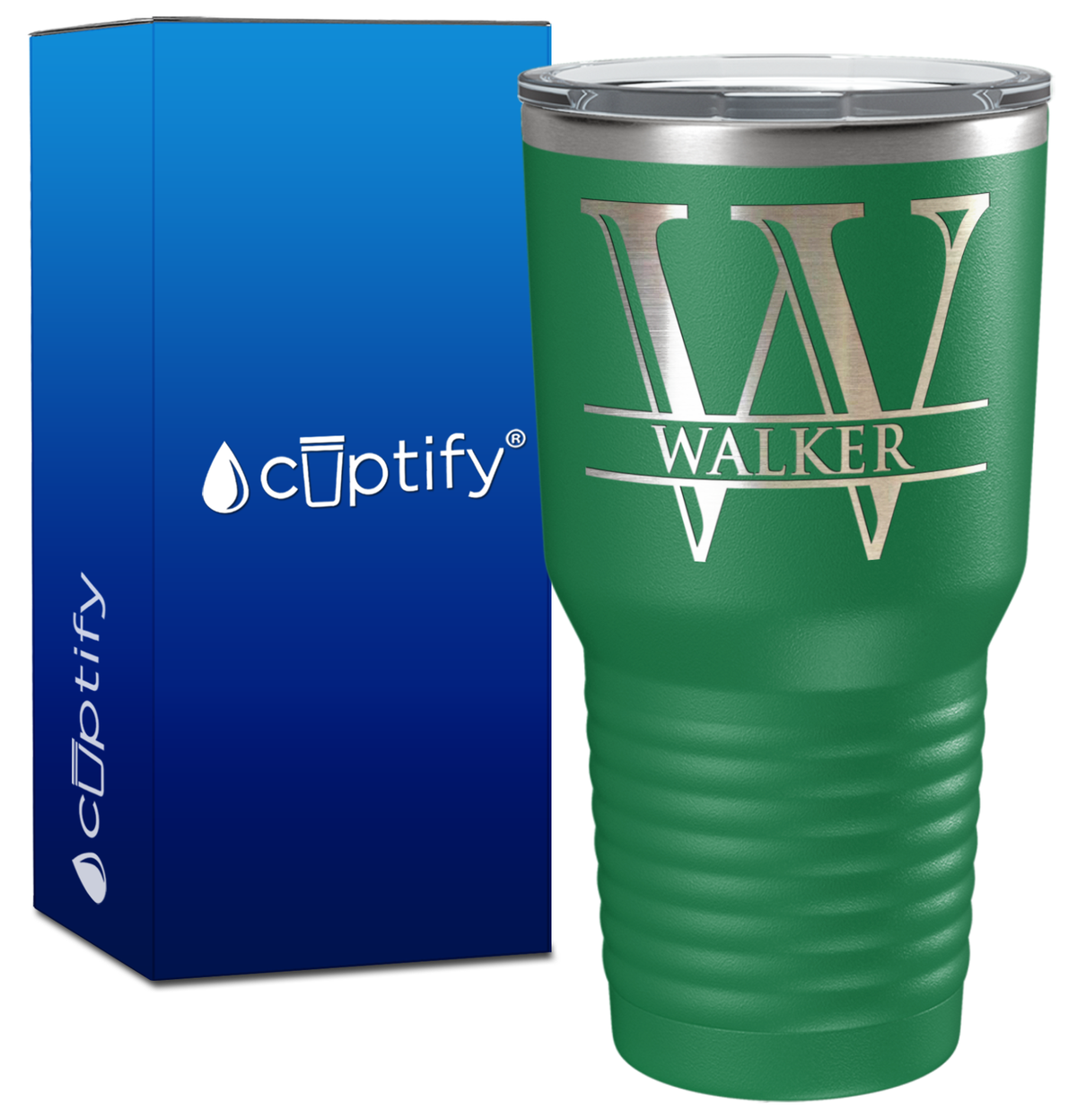Personalized Split Script Engraved on 30oz Tumbler