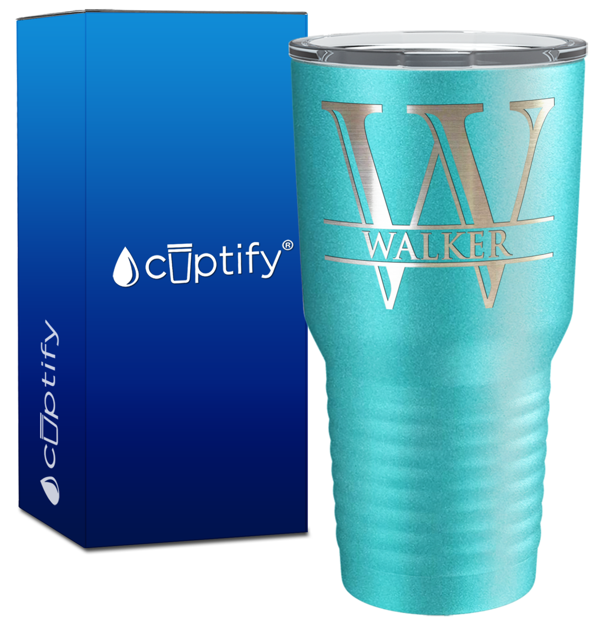 Personalized Split Script Engraved on 30oz Tumbler