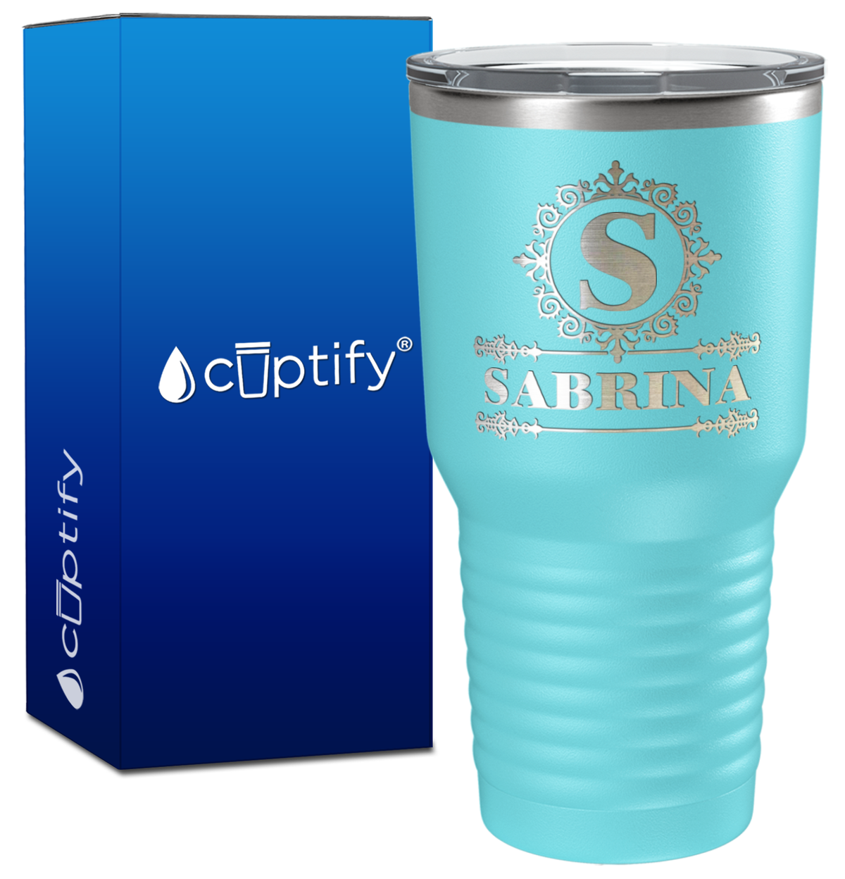 Personalized Ultramodern Initial and Name Engraved on 30oz Tumbler