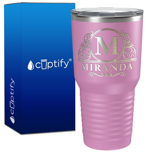 Personalized Elaborate Circle Engraved on 30oz Tumbler