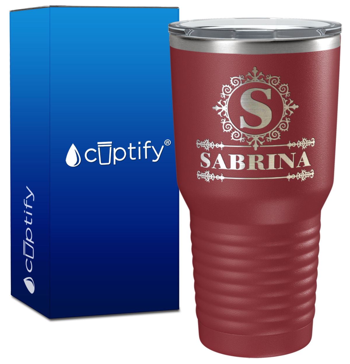 Personalized Ultramodern Initial and Name Engraved on 30oz Tumbler